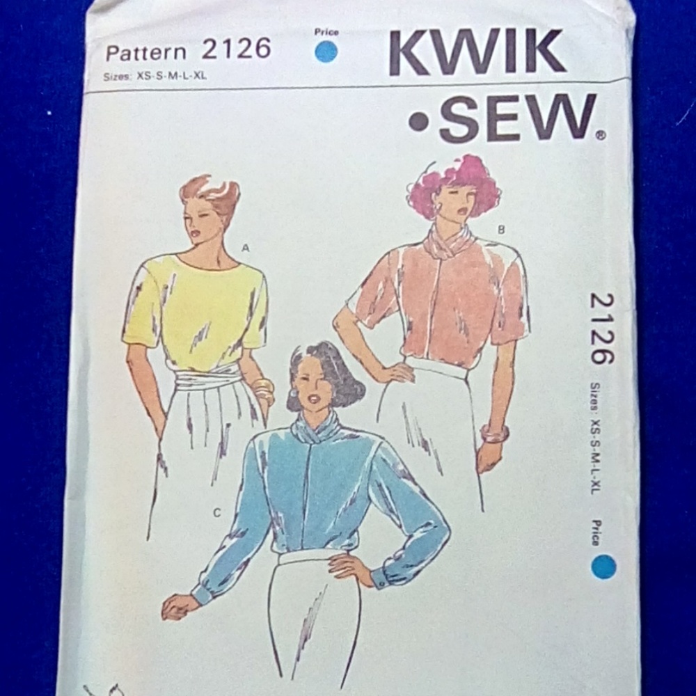 Vintage Kwik Sew Misses Blouses xs-xl